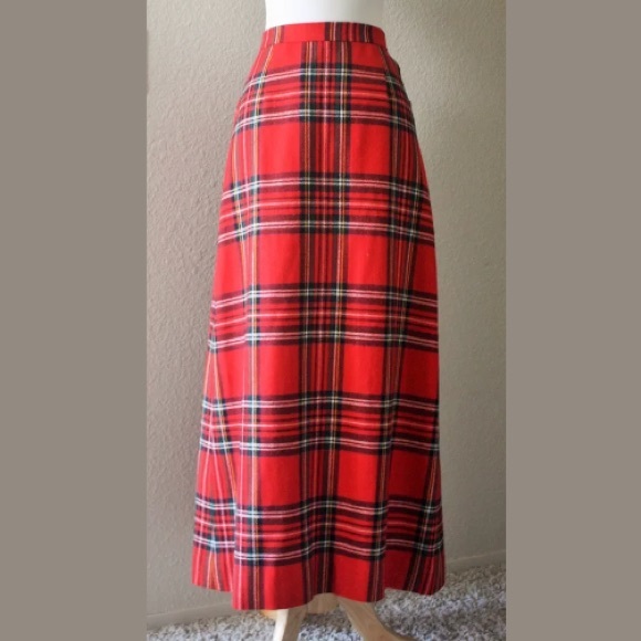 Streetstyle Vintage Plaid Button Front Maxi Skirt - Picture 4 of 7